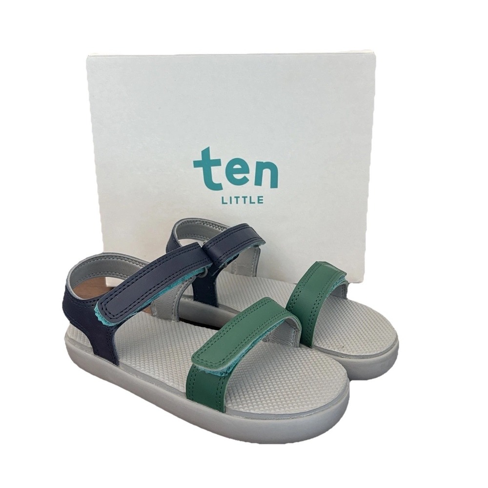 Ten Little Kids' Green & Navy Sandals